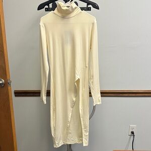 NWT Cream Turtleneck Midi Dress